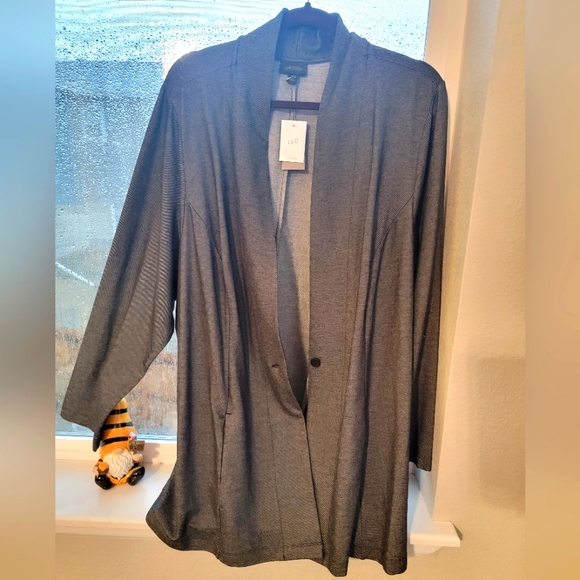 NWT  JJill Wearever Jacket / Blazer Black Cream Sz XL - Picture 1 of 6